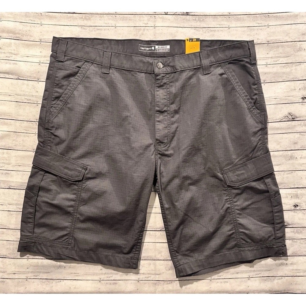 Carhartt Force Relaxed Fit Cargo Work Short Sz 42 Gray Ripstop 11" Ins NEW NWT